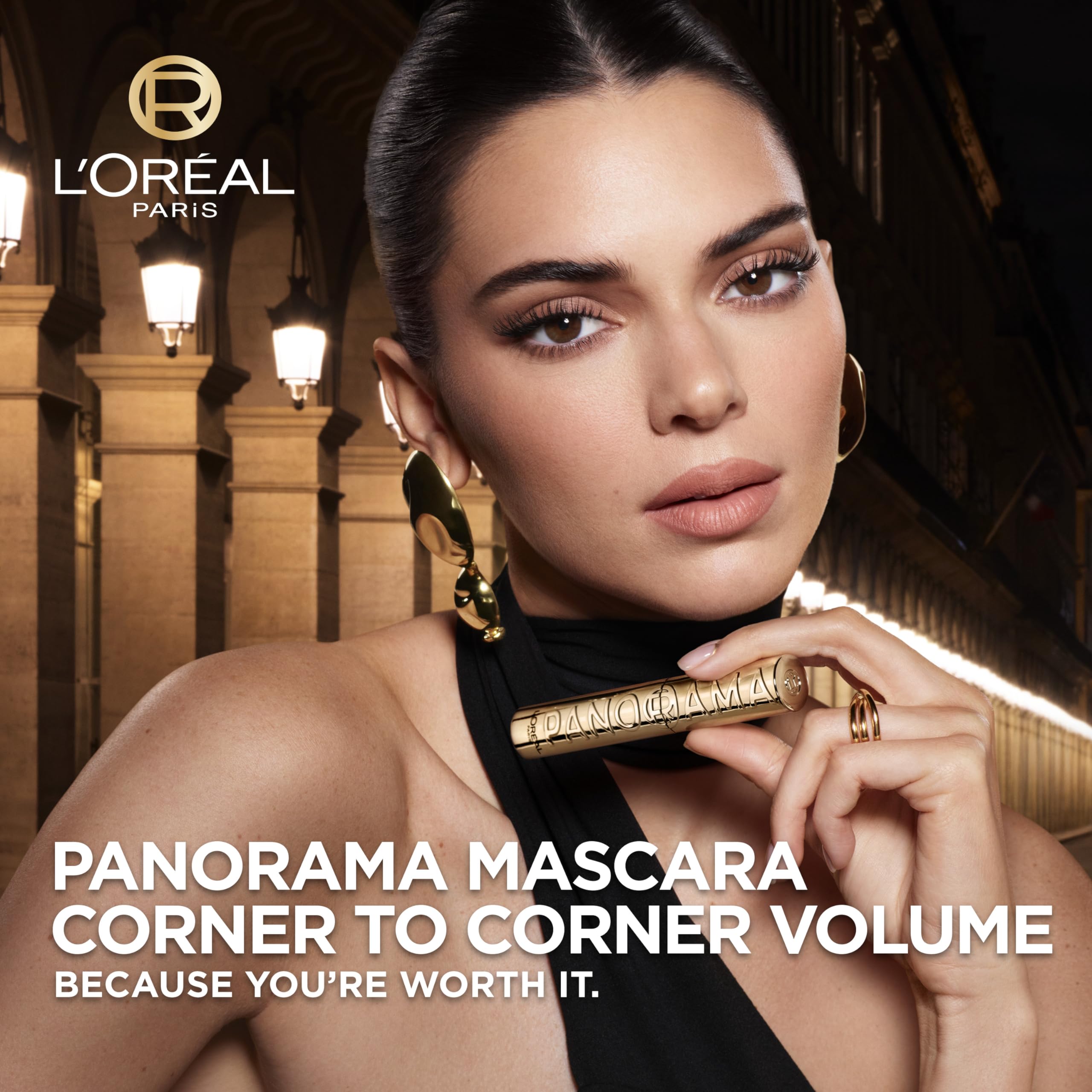 L'Oreal Paris Voluminous Panorama Mascara,Volumizing and Lengthening Mascara,Washable Longwear and Smudge Resistant Make Up,Black Brown,0.33 Fl Oz